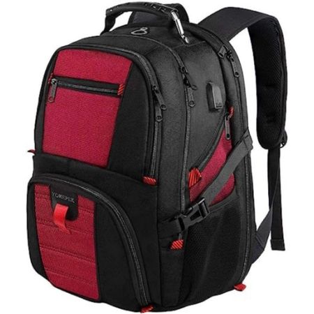 Mochilas para Hombre 16 Pulgadas Impermeable con Puerto de Carga USB 2233 Rojo