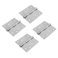 Bisagra cuadrada 4x4 "" acero cromo mate Hermex Pack 4 piezas