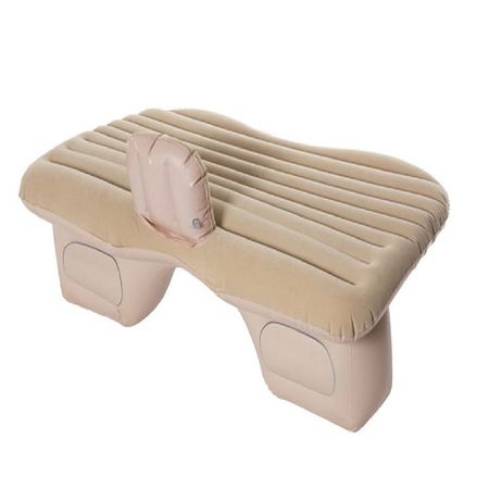 Colchon Inflable Auto Hogar Paseos + Almohadas + Inflador Beige