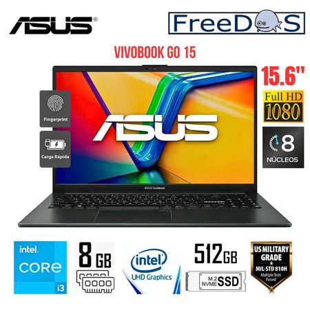 Laptop Asus Vivobook Intel Core I3-N305 8GB RAM 512GB SSD 15.6