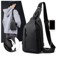Morral Mochila Pechera Impermeable con USB para Hombre