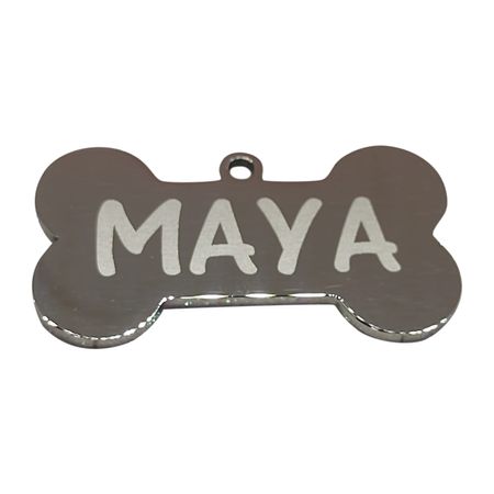 Placa de Acero para Perros Smartag Plateado Grabado Laser Mediano