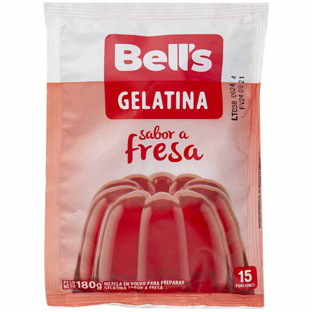 Gelatina BELL'S Sabor a Fresa Bolsa 180g