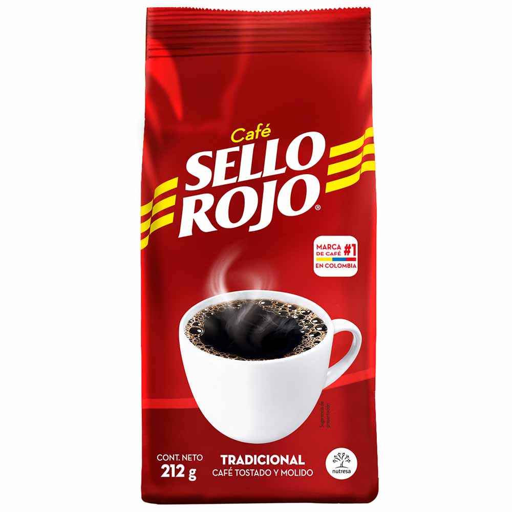 Café Molido SELLO ROJO Tradición Bolsa 212g