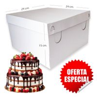 50 Cajas de Torta Pastel de 24 cm. para Repostería