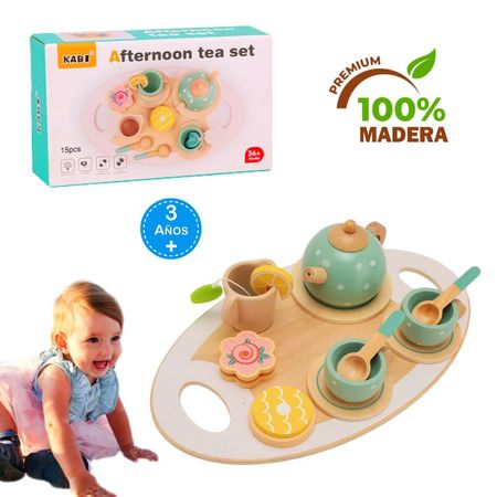 Juego de Té de Madera Infantil - Diversión y Aprendizaje