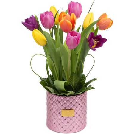 Arreglo Floral Glam Pink 10 Tulipanes | plazaVea - Supermercado
