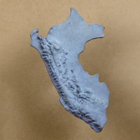 Wisnu Escultura Topográfica del Perú Concreto A4 (29x18x3 cm)