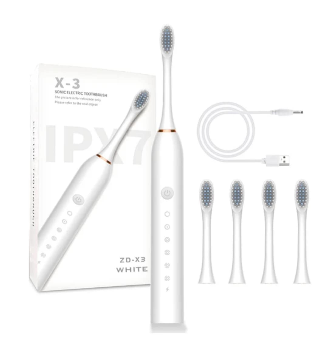 Cepillo Dental Electrico Limpieza Bucal Recargable Niños Adultos Blanco