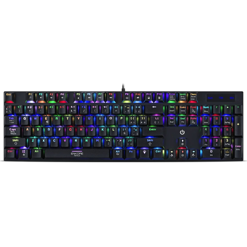 Teclado Mecanico Enkore Royale ENK 1003 Iluminacion RGB Switch Rojo USB Negro