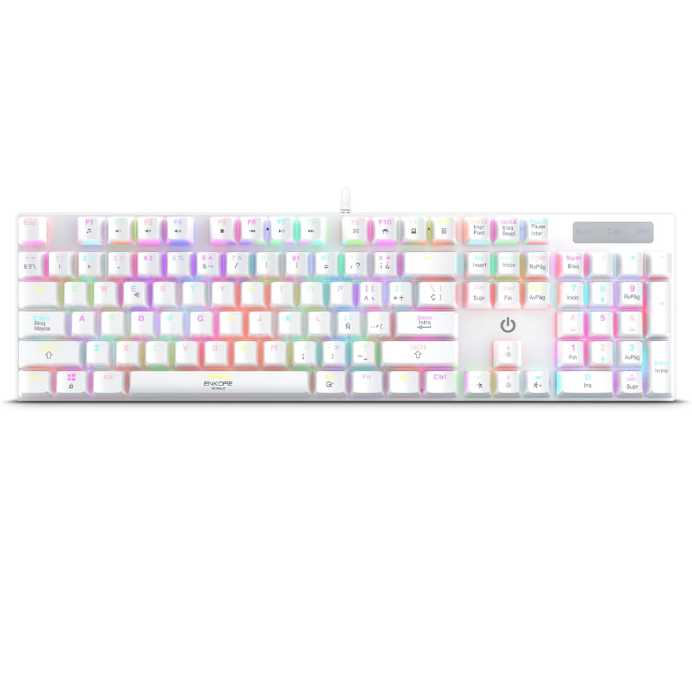 Teclado Mecanico Enkore Royale ENK 1003 Iluminacion RGB Switch Rojo USB Blanco
