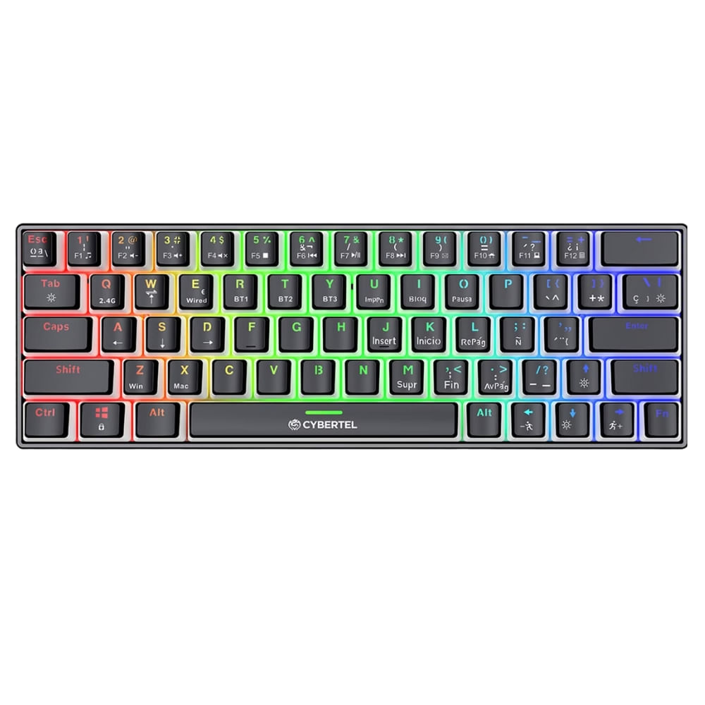 Teclado Mecanico Inalambrico Cybertel Commander 3 CBX K103 Switch Rojo