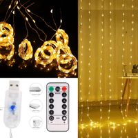 Cascada de Luces Cascada Ambar con Control Entrada USB 240L