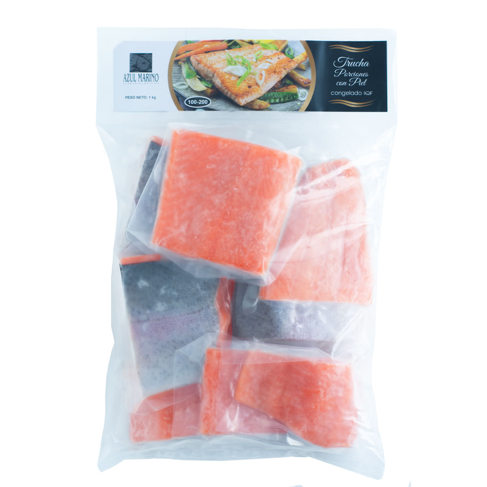 Porciones de Trucha con Piel AZUL MARINO Bolsa 1Kg