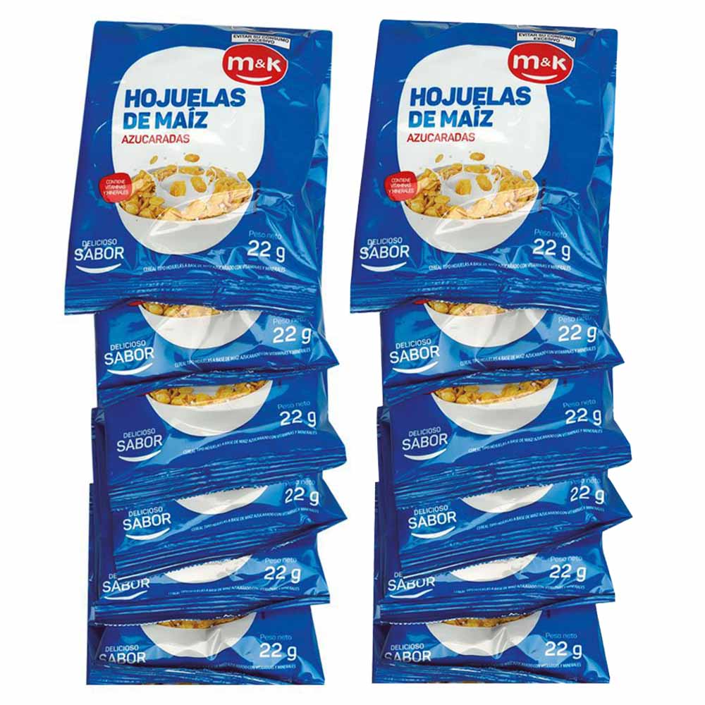 Cereal M&K Hojuela de Maíz Bolsa 22g Tira 12un