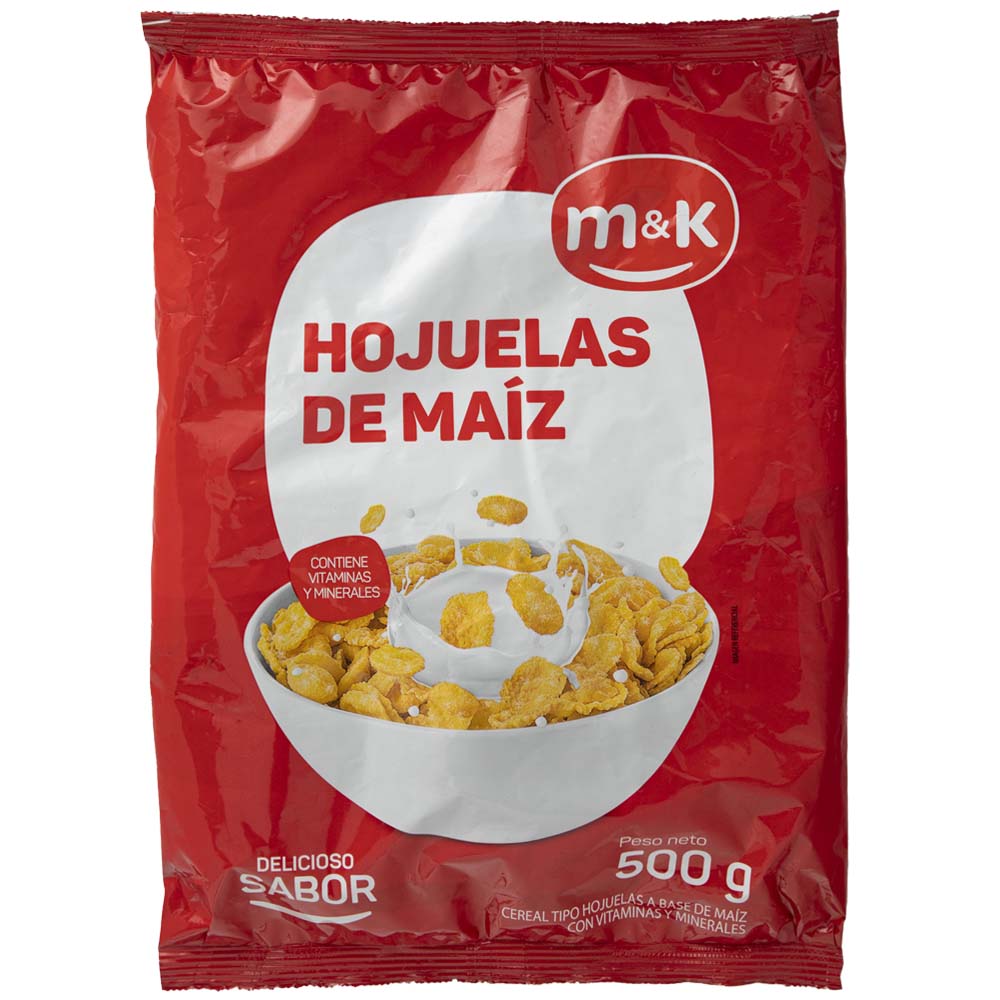 Cereal Hojuelas de Maíz M&K Bolsa 500g