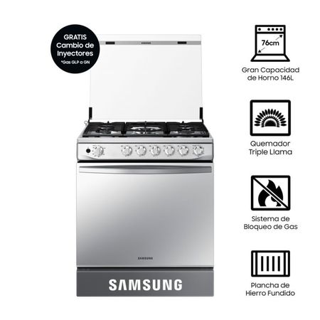 Cocina de pie Samsung a gas NX52T7322PS/PE