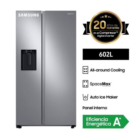 Refrigeradora Samsung RS60T5200S9PE Side By Side 602L Plateado