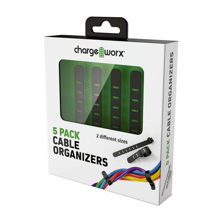 Organizador de cables Chargeworx 5 pack Negro