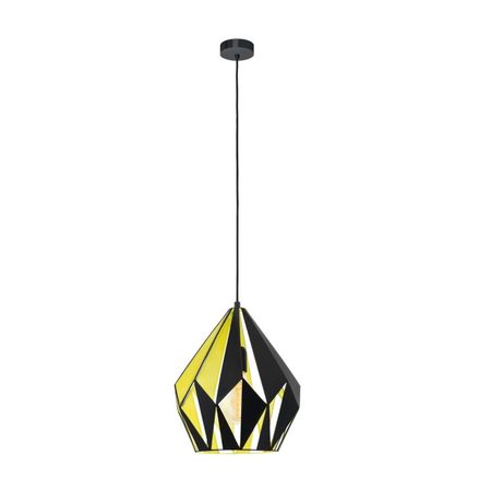 Lámpara Colgante Eglo Carlton 1 60w Acero Negro/Amarillo 1 Luz