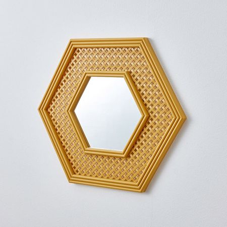 Espejo hexagonal 50x43.5x2cm Casa del Jardín Orange