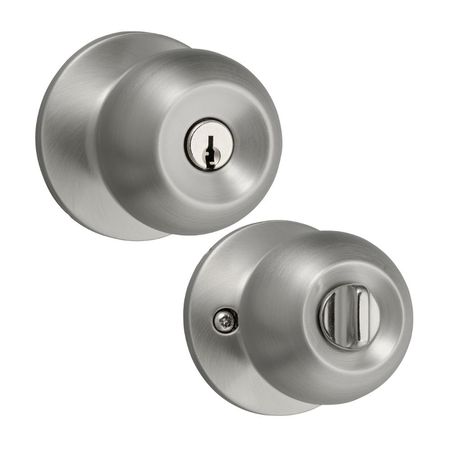 Chapa Pomo de Dormitorio Bala Bronce/Acero Plata Kwikset