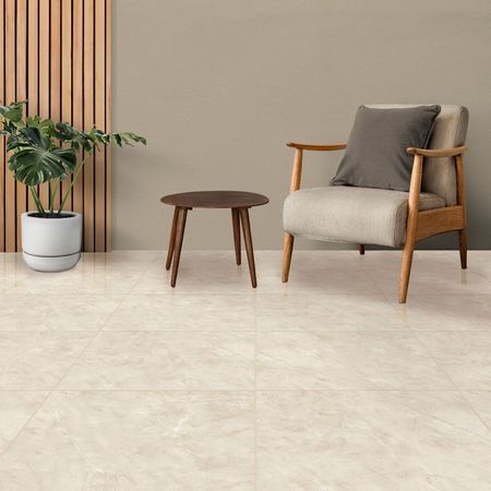 Piso cerámico marmolizado 60x60 Chipre Beige 1.48m2 San Lorenzo