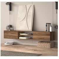 Mesa de TV Flotante 80"" Amauta TU MESITA Melamina 18mm 2 puertas Marrón