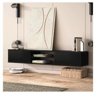 Mesa de TV Flotante 80"" Amauta TU MESITA Melamina 18mm 2 puertas Negro