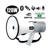 Megáfono Recargable 120W con Sistema de Grabación, Sirena, Bluetooth y USB BT-MF120 BATBLACK