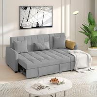 Sofá Cama Multifuncional Veles con Almohadas 4 cuerpos - Gris Claro