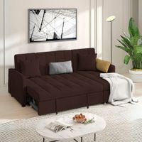 Sofá Cama Multifuncional Veles con Almohadas 4 cuerpos - Chocolate
