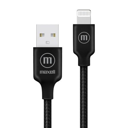 Cable Trenzado Usb-A A Lightning 2m Negro Maxell