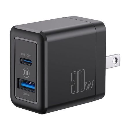 Cargador de Pared 30W USB-A + USB-C Negro Maxell