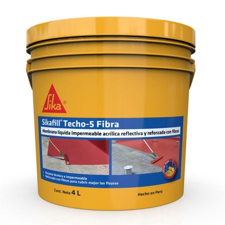 Impermeabilizante de techos y terrazas Sikafill Techo-5 Fibra 4L