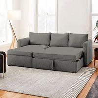 Sofá Cama Multifuncional Kozani 3 cuerpos - Gris Oscuro