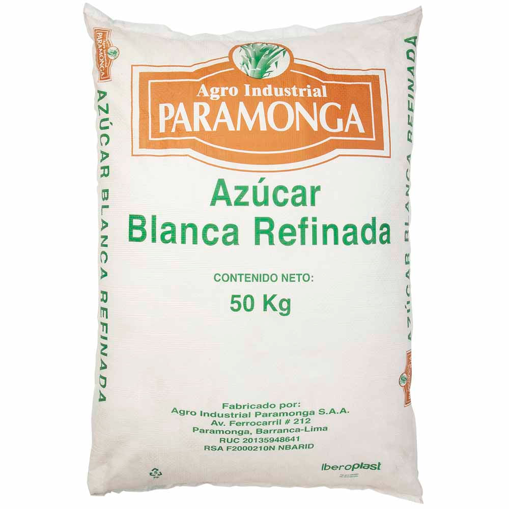 Azúcar Blanca Refinada Paramonga Bolsa 50 Kg