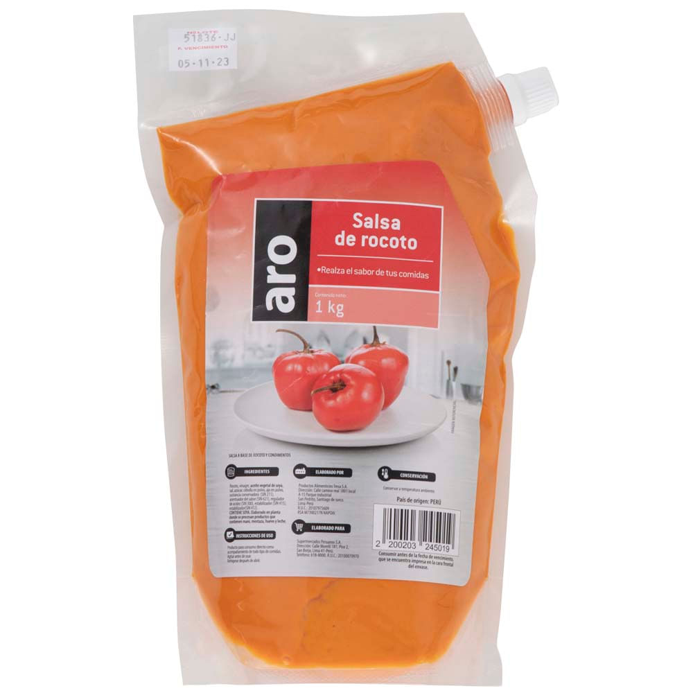 Rocoto Molido Salsa ARO Doypack 1Kg
