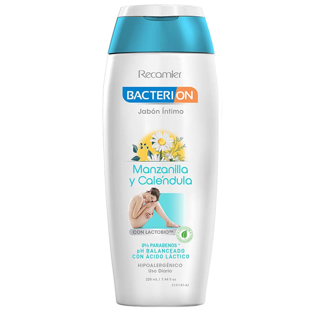 Jabón Líquido Íntimo BACTERION Manzanilla y Caléndula Frasco 220ml