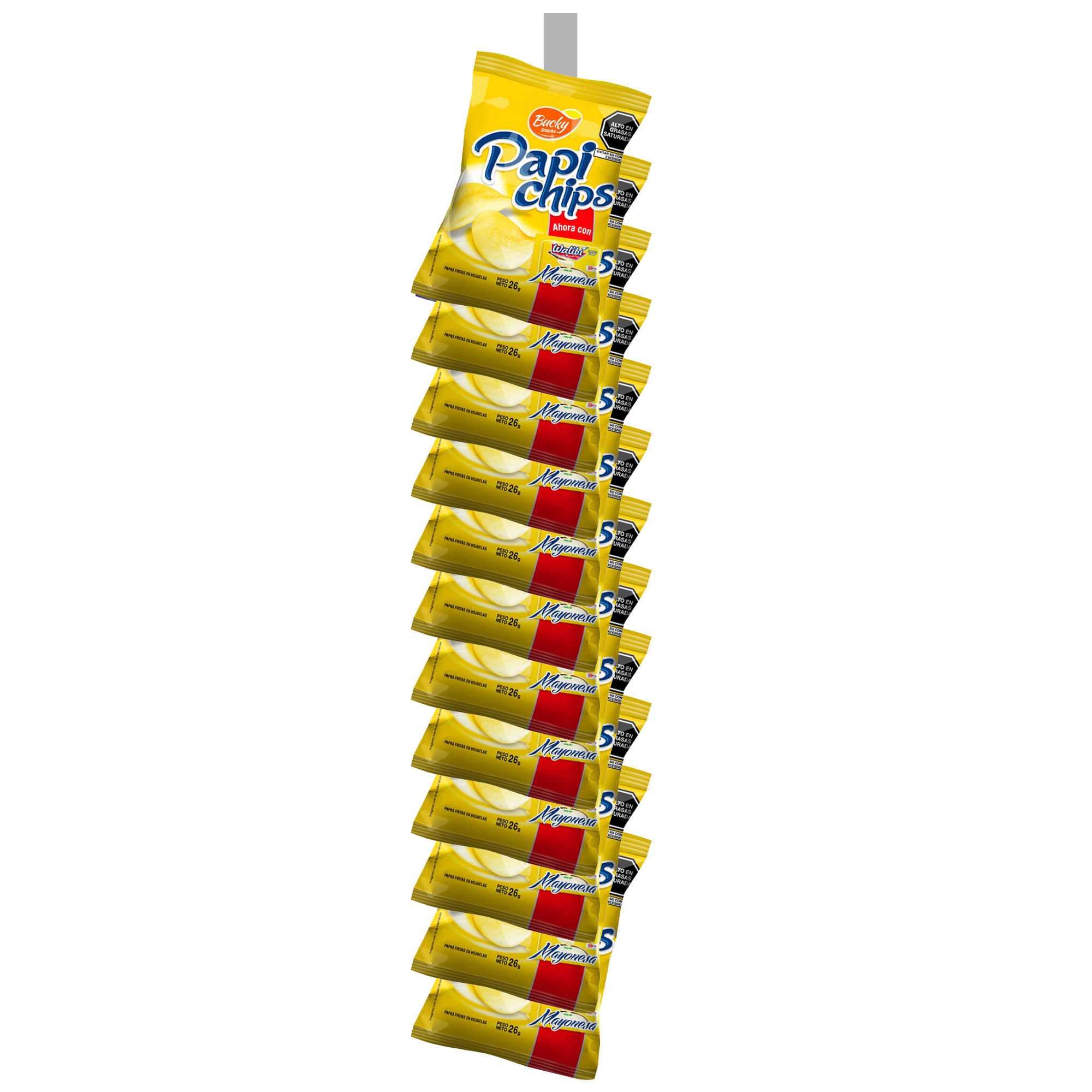 Papi Chips BUCKY con Mayonesa Bolsa 23g x 12un
