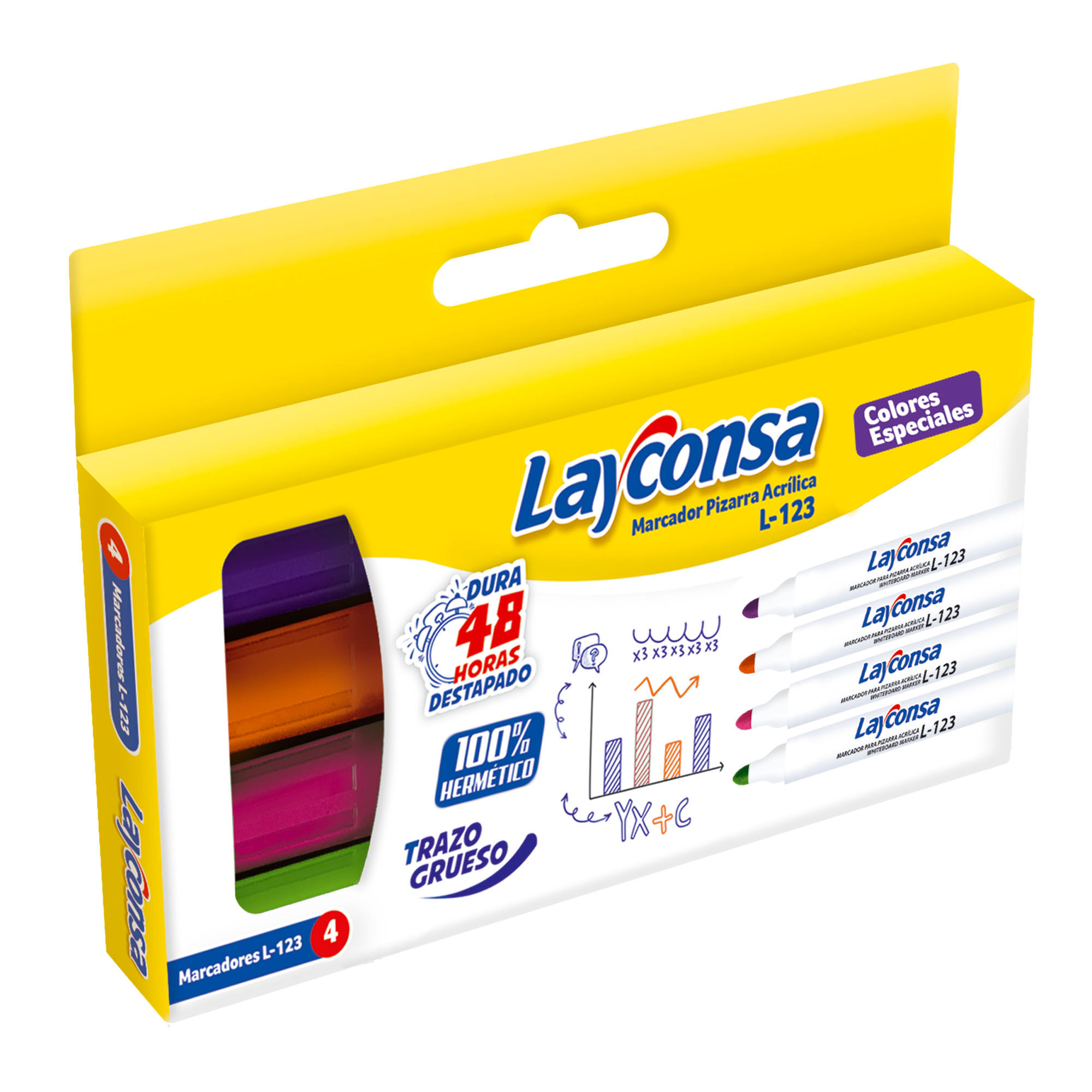 Plumon Pizarra 123 X4 Col Especial LAYCONSA