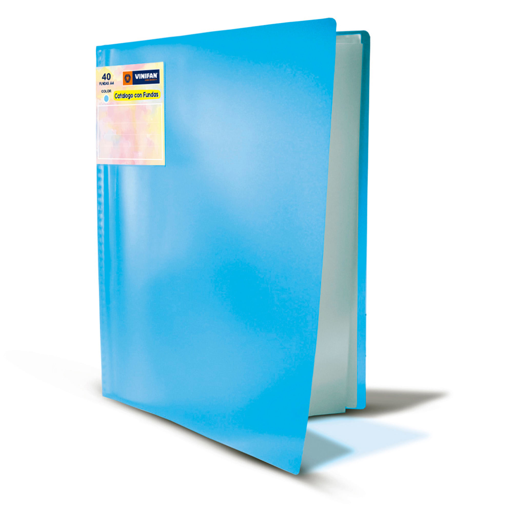 Catálogo con Fundas VINIFAN A4 Color Azul Pastel 40un