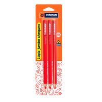 Lápices VINIFAN Jumbo Chequeo Rojo Blíster 3un
