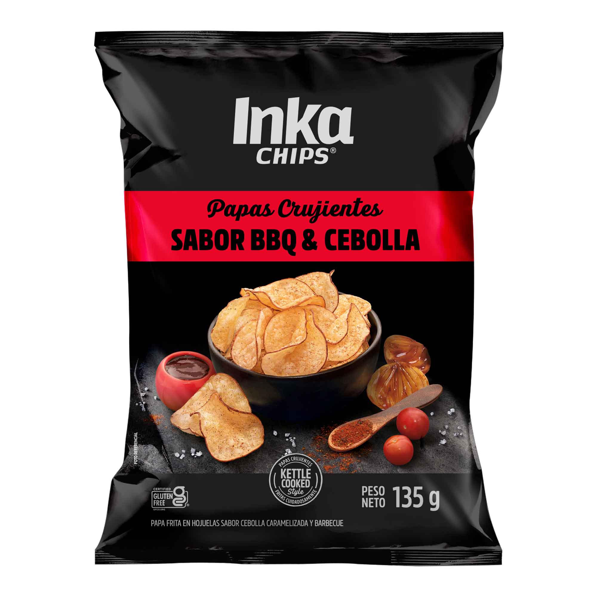 Papas INKA CHIPS Sabor BBQ y Cebolla Bolsa 135g