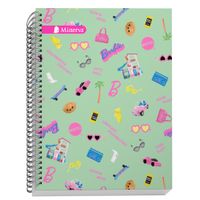 Cuaderno MINERVA Cuadriculado Anillado Tapa Dura 5D Barbie 150 Hojas