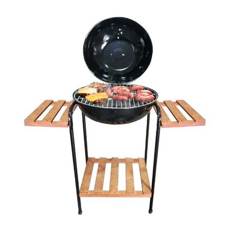 Parrilla a carbón Circular Mr Grill Metal con Madera