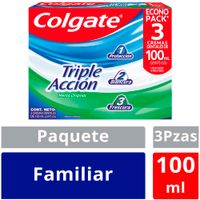 Pasta Dental COLGATE Triple Acción Pack 3x100ml - Protección Anticaries