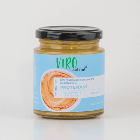 Mantequilla de Maní con Proteína de Soya Viro Natural 250gr 100% Saludable