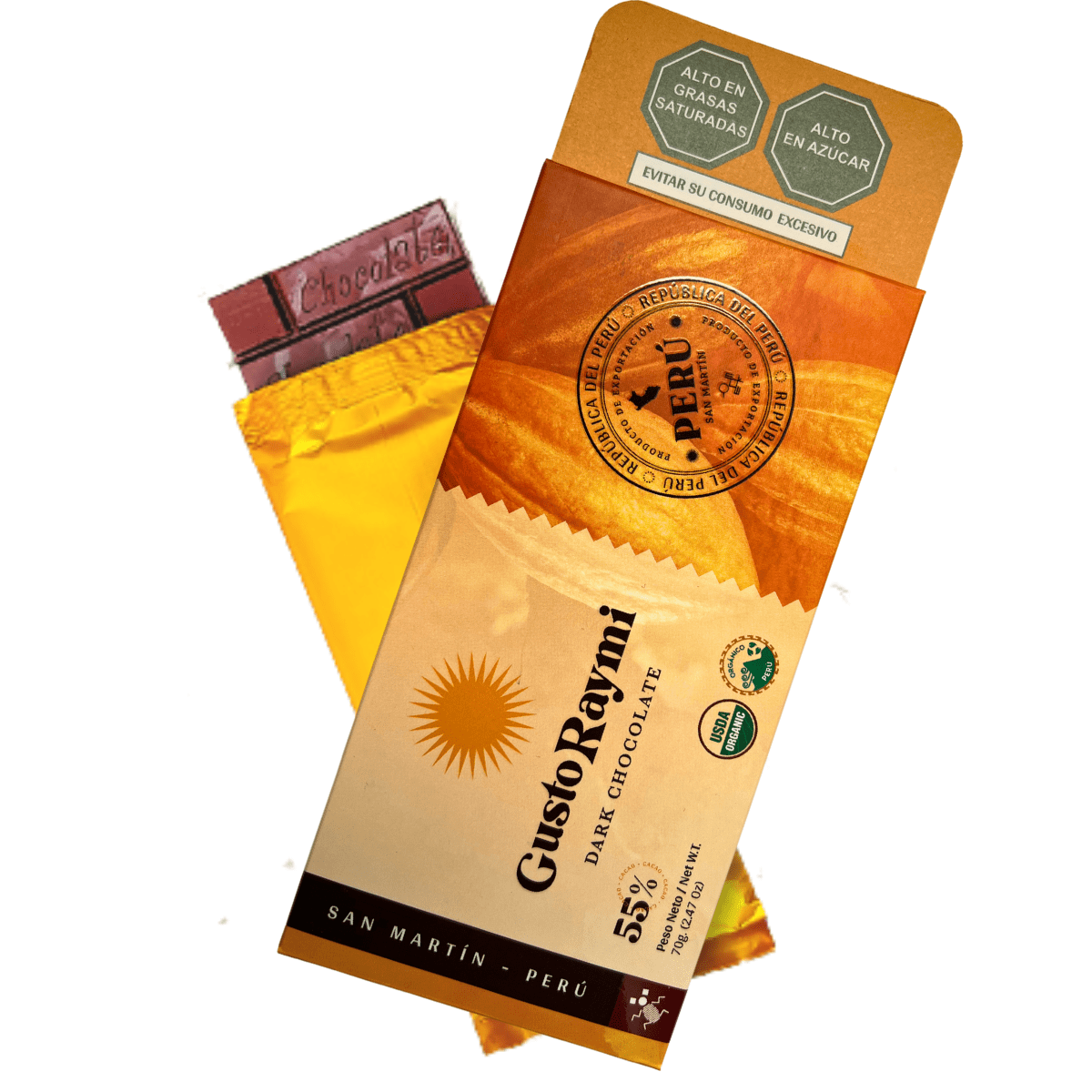 Chocolate 55% cacao Gusto Raymi 70 gramos