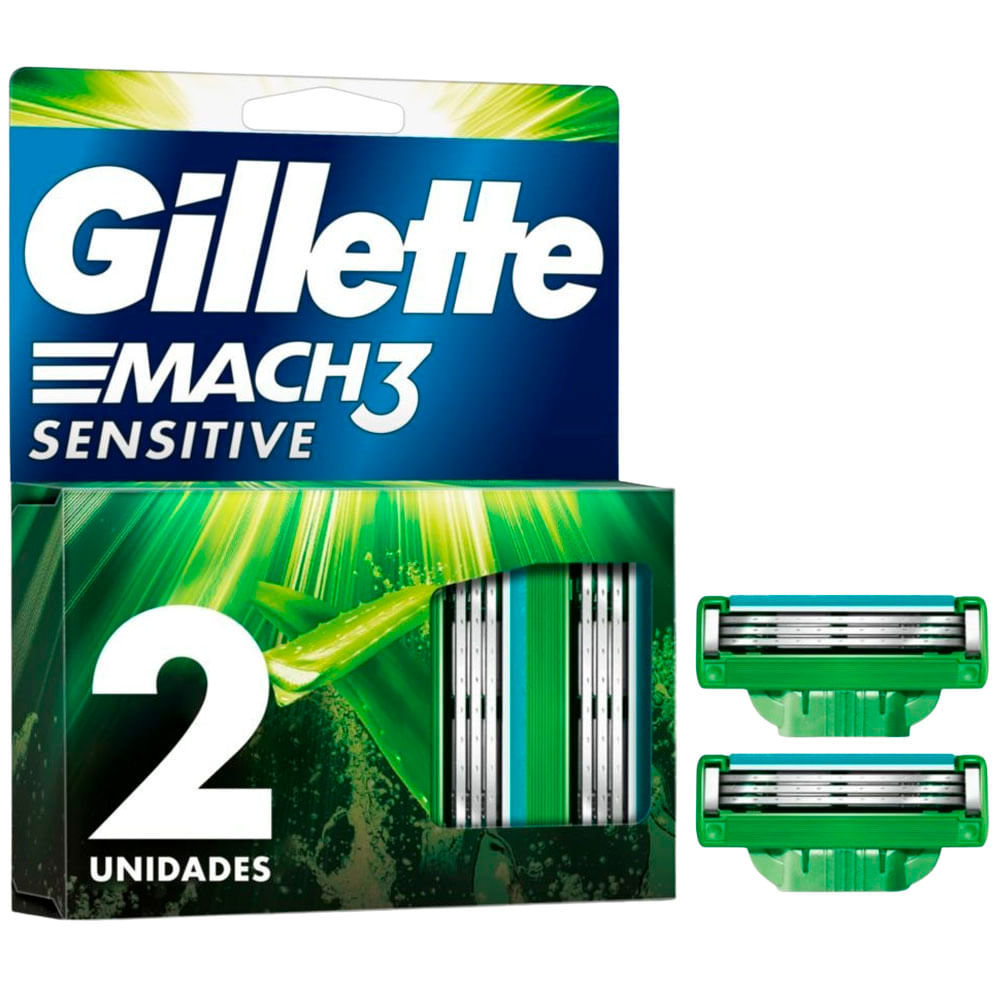 Repuestos para Máquina de Afeitar GILLETE Mach3 Sensitive Paquete 2un